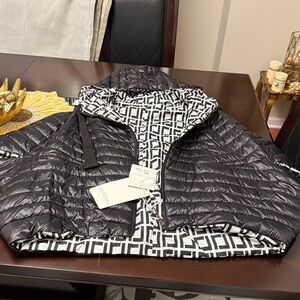 Black and White Hooded Jacket Monte Cervino collection